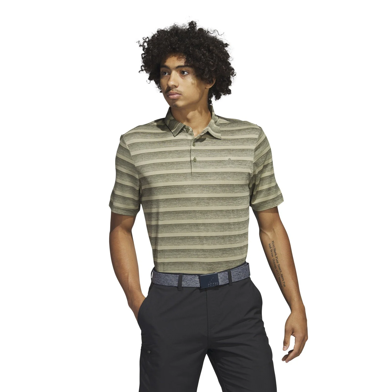 adidas 2-Colour Stripe Golf Polo Shirt HR8007 - Image 2