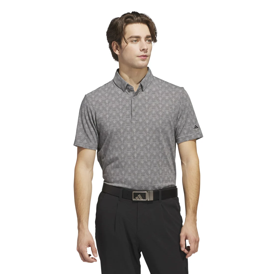 adidas Go-To Printed Stripe Golf Polo Shirt JF4932 - Image 2