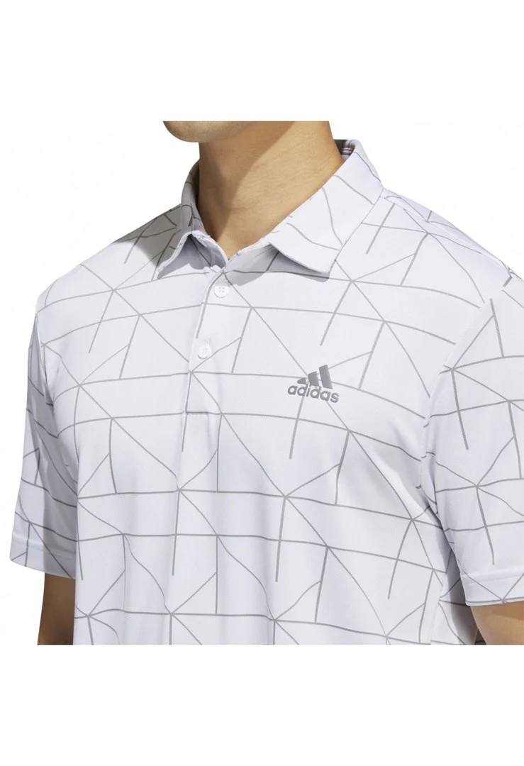 adidas Jacquard Lines Primegreen Golf Shirt HA6116 - Image 3