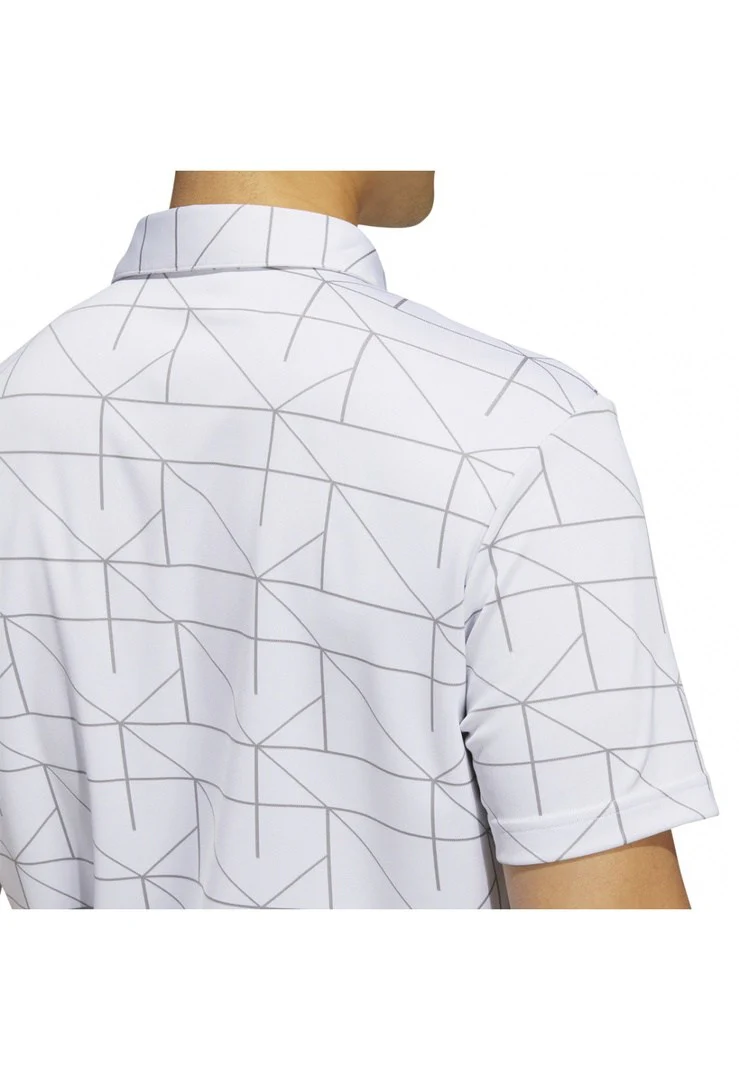 adidas Jacquard Lines Primegreen Golf Shirt HA6116 - Image 4