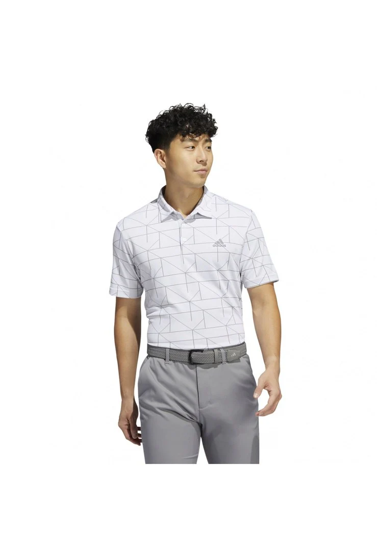 adidas Jacquard Lines Primegreen Golf Shirt HA6116 - Image 5