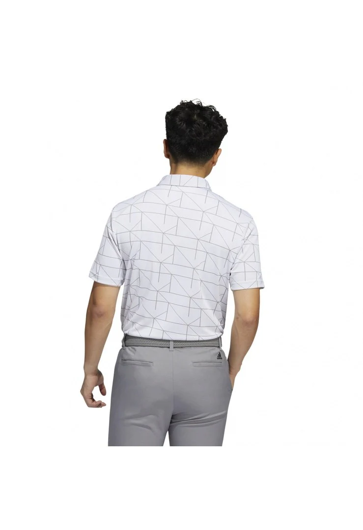 adidas Jacquard Lines Primegreen Golf Shirt HA6116 - Image 6
