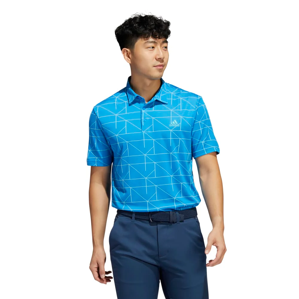 adidas Jacquard Lines Golf Polo Shirt HA6117 - Image 2