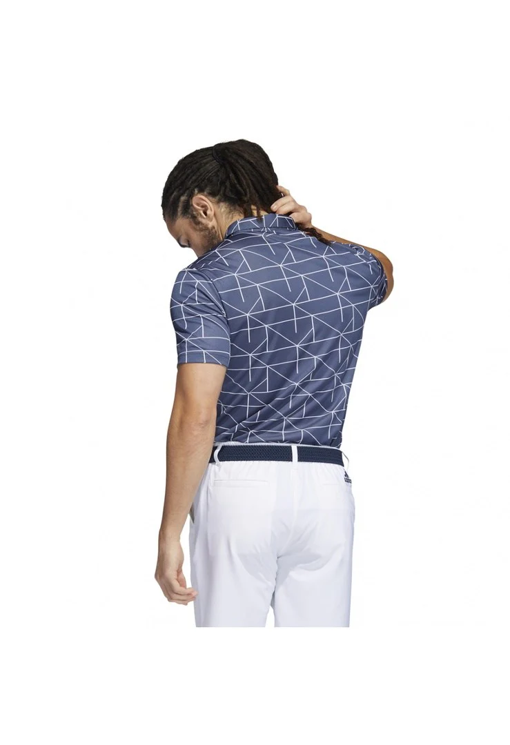 adidas Jacquard Lines Primegreen Golf Shirt HC5576 - Image 3