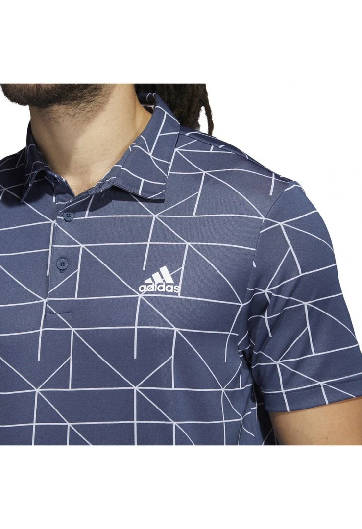 adidas Jacquard Lines Primegreen Golf Shirt HC5576 - Image 4