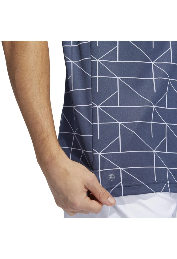 adidas Jacquard Lines Primegreen Golf Shirt HC5576 - Image 5