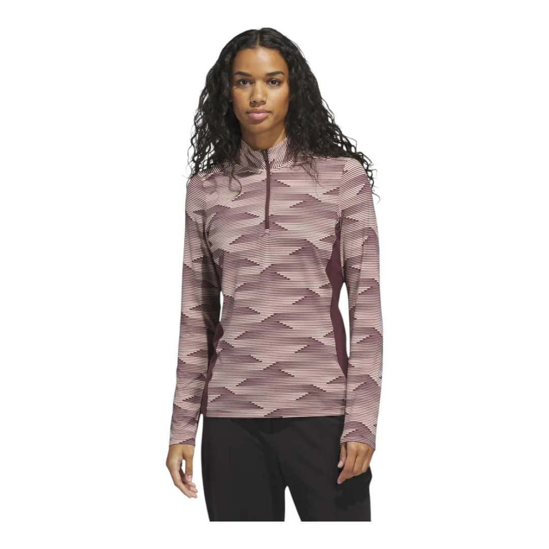 adidas Ladies Abstract Linear Print Zip-Neck Golf Mid Layer IM7885 - Image 2