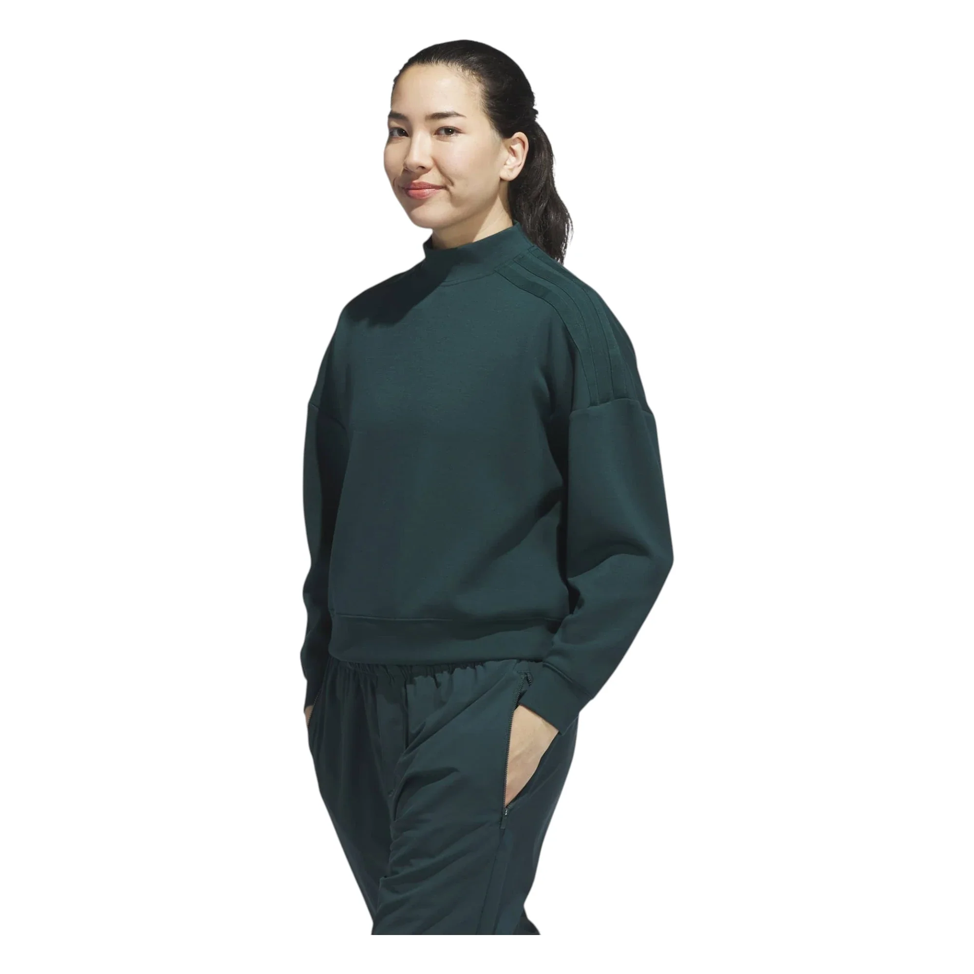 adidas Ladies BTC Spacer Mock Golf Jumper JN8669 - Image 2