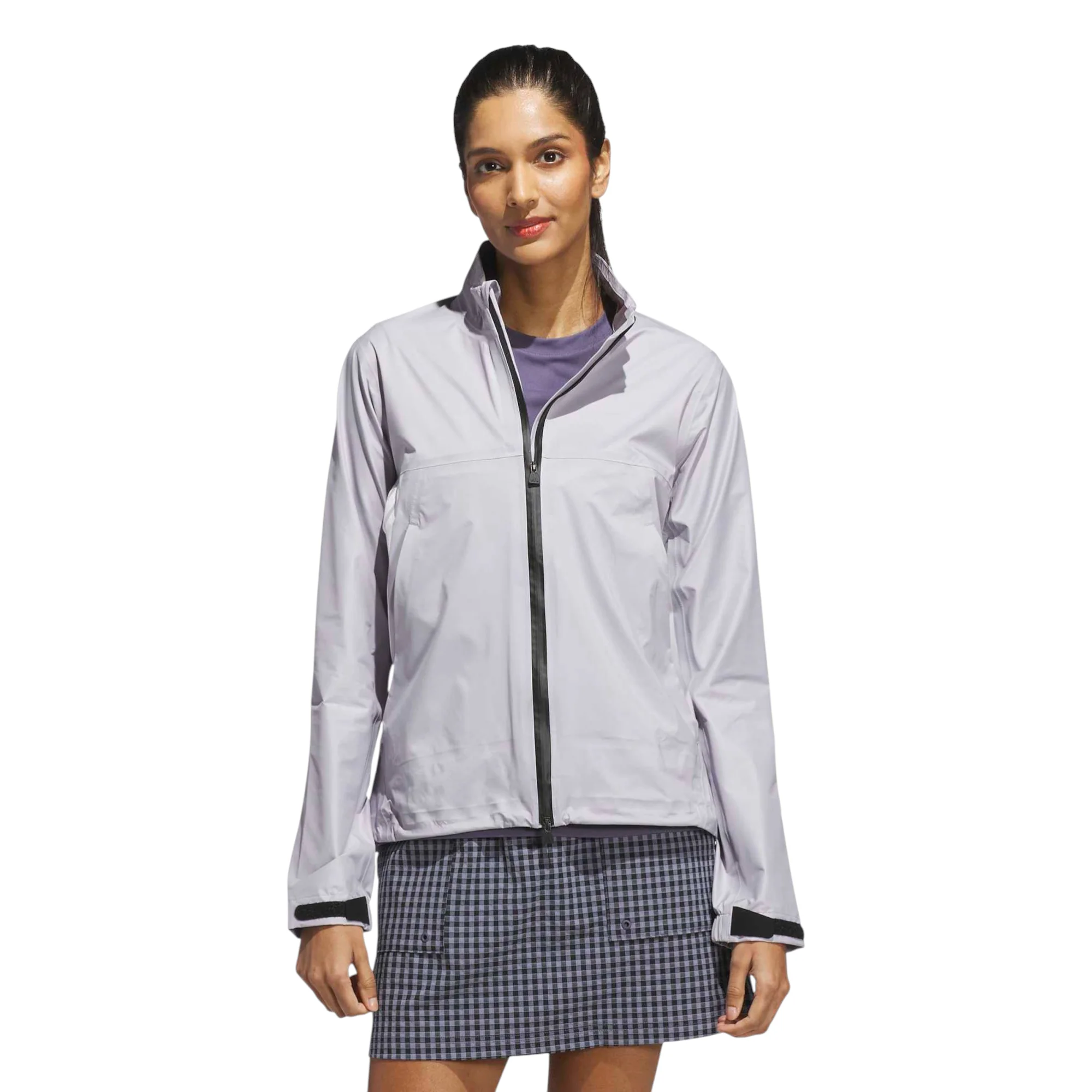 adidas Ladies Climaproof Fullzip Golf Rain Jacket JL5337 - Image 2