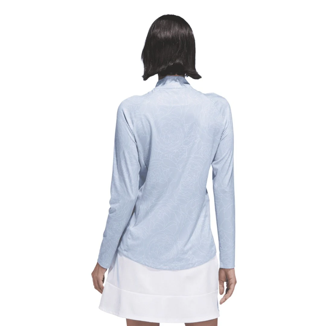 adidas Ladies Essentials Long Sleeve Printed Golf Polo Shirt HY7175 - Image 3