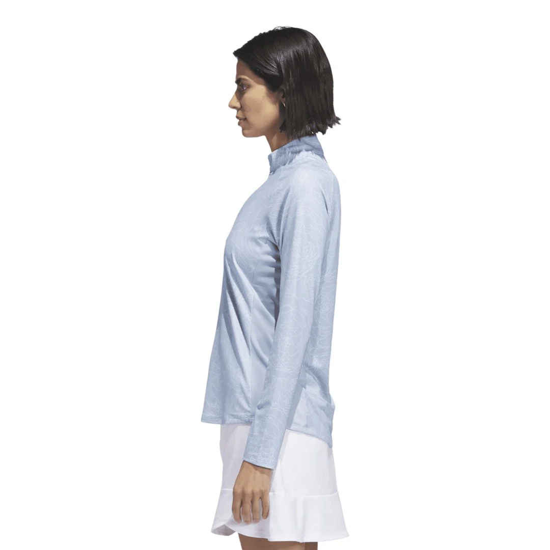 adidas Ladies Essentials Long Sleeve Printed Golf Polo Shirt HY7175 - Image 4