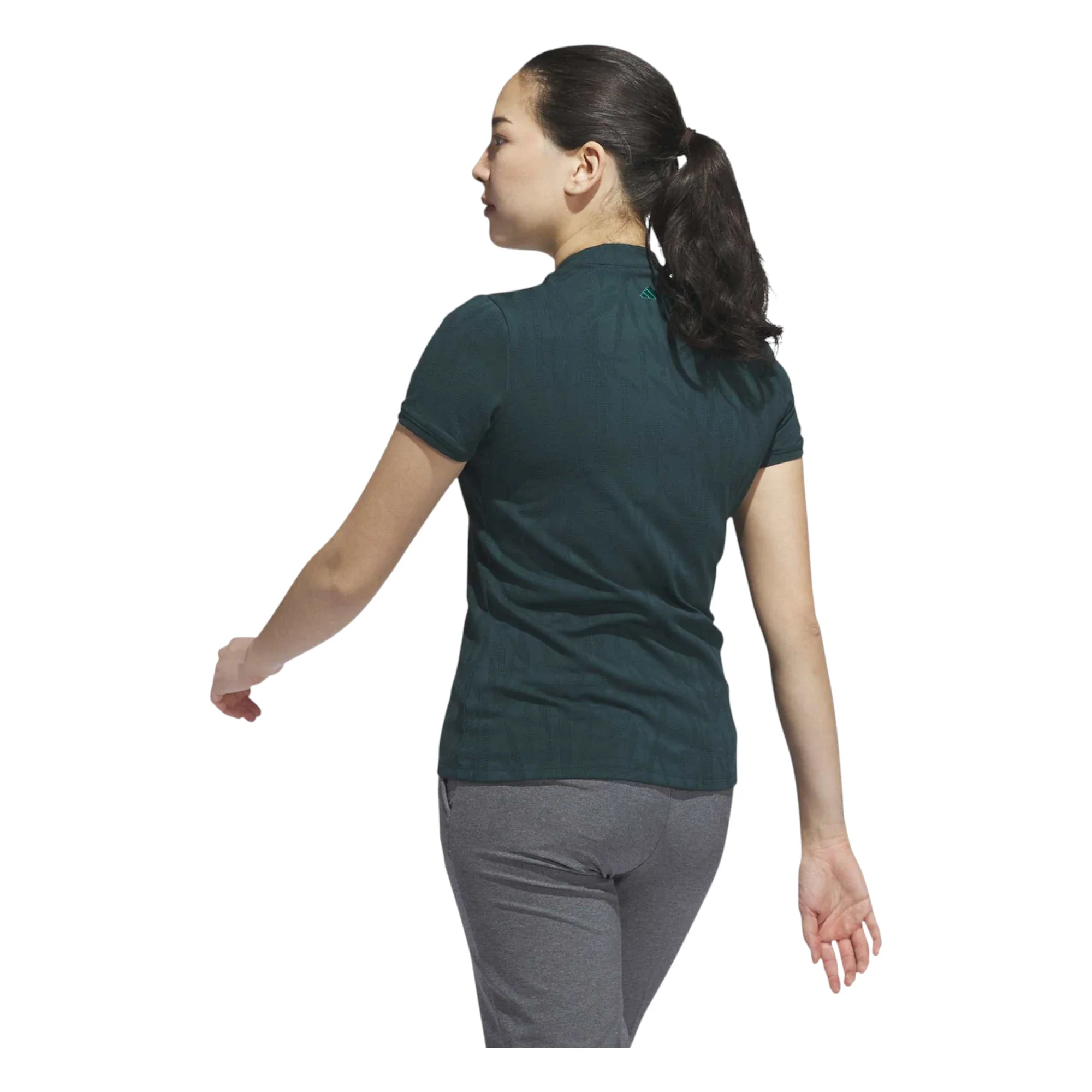 adidas Ladies Go-To Jacquard Short Sleeve Golf Polo Shirt JN8415 - Image 3