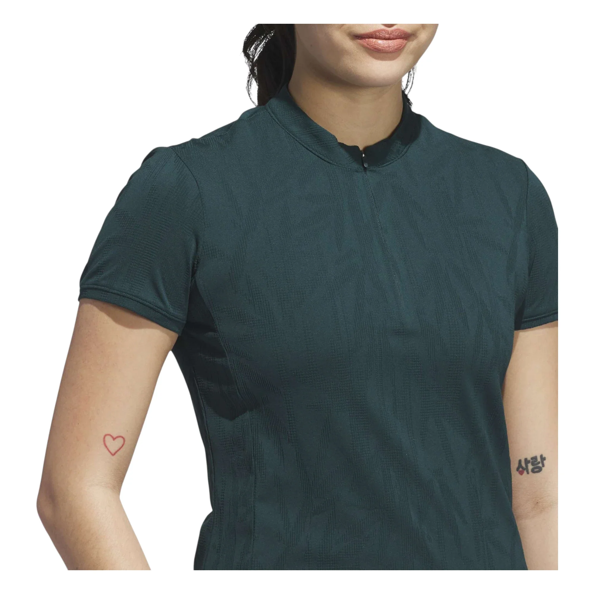 adidas Ladies Go-To Jacquard Short Sleeve Golf Polo Shirt JN8415 - Image 5
