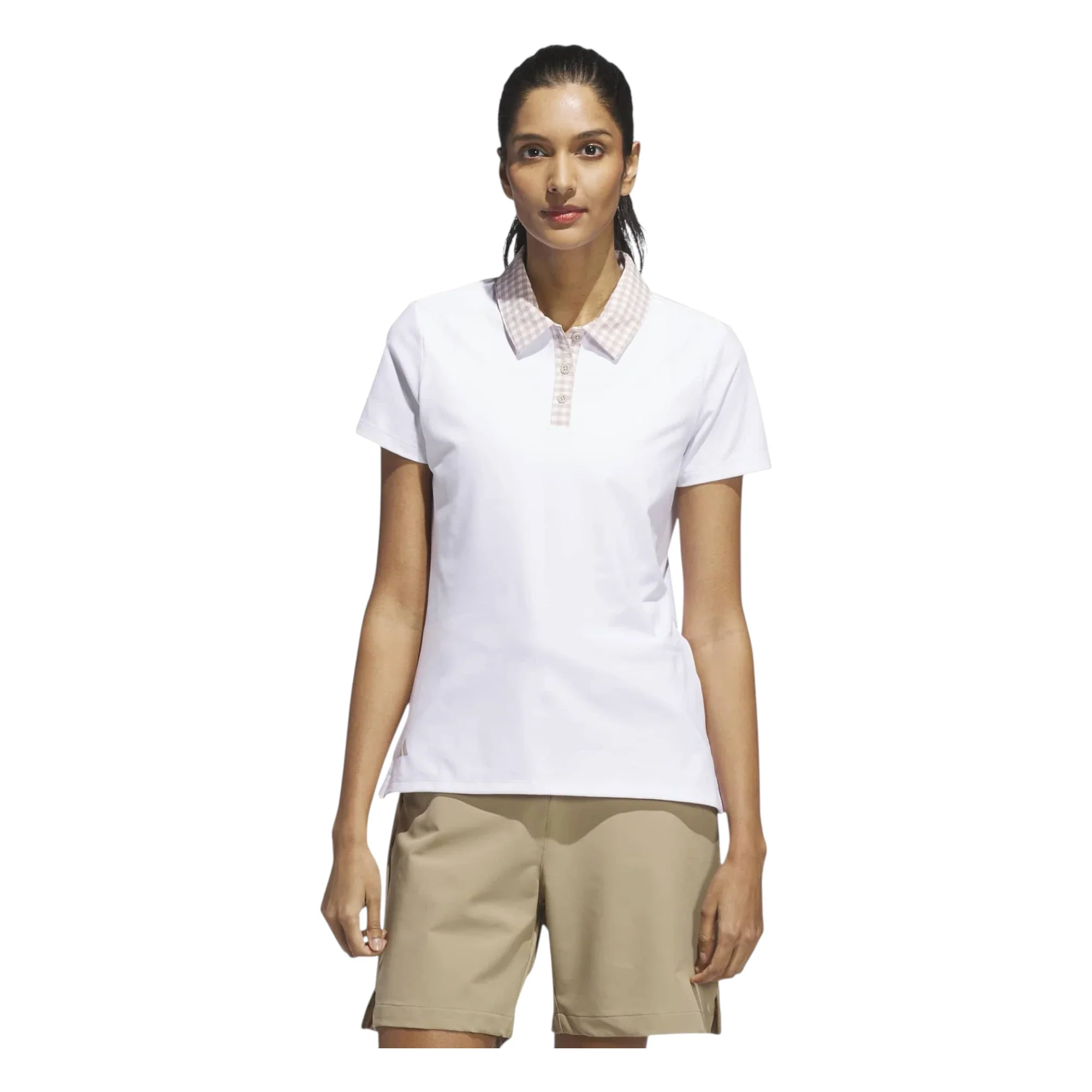 adidas Ladies Ultimate365 Gingham Golf Polo Shirt JN8356 - Image 2