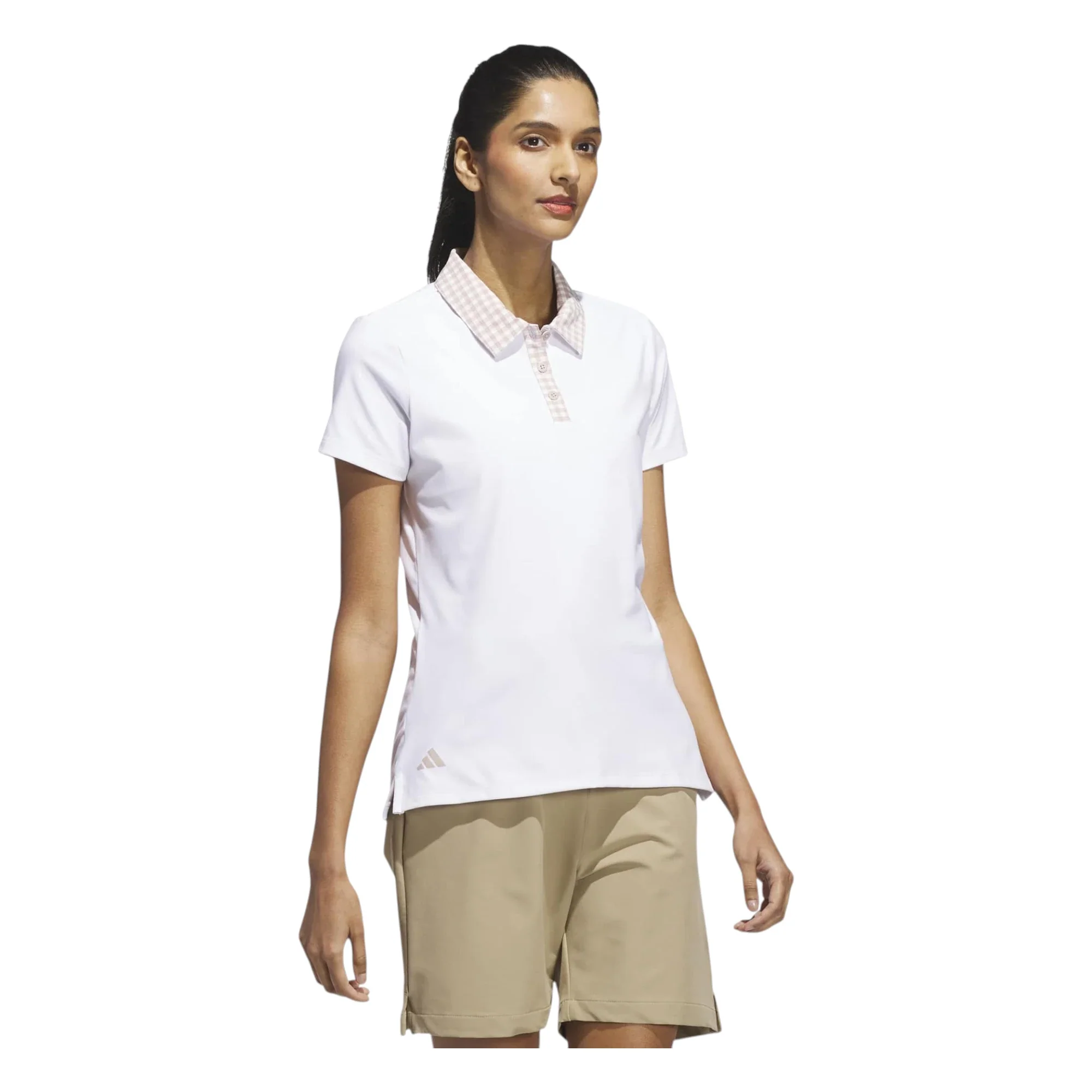 adidas Ladies Ultimate365 Gingham Golf Polo Shirt JN8356 - Image 4