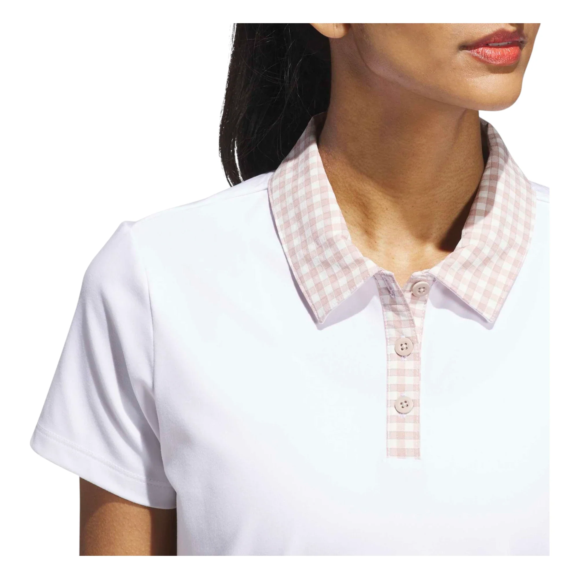adidas Ladies Ultimate365 Gingham Golf Polo Shirt JN8356 - Image 6