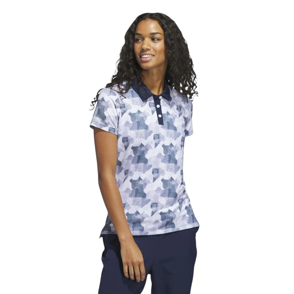 adidas Ladies Ultimate365 Printed Golf Polo Shirt JN3119 - Image 2