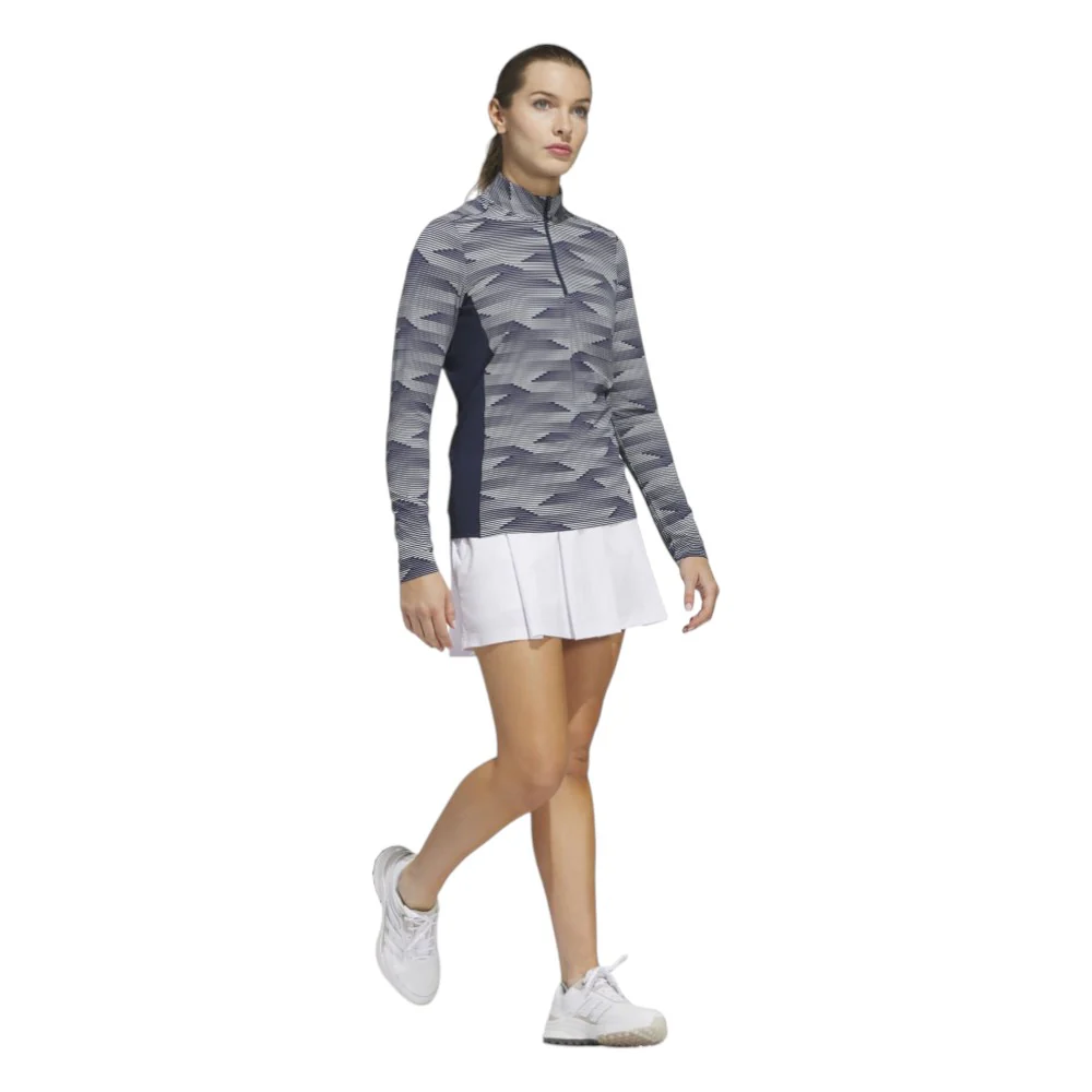 adidas Ladies Ultimate365 Printed Quarter-Zip Mock Golf Polo Shirt IM7886 - Image 4