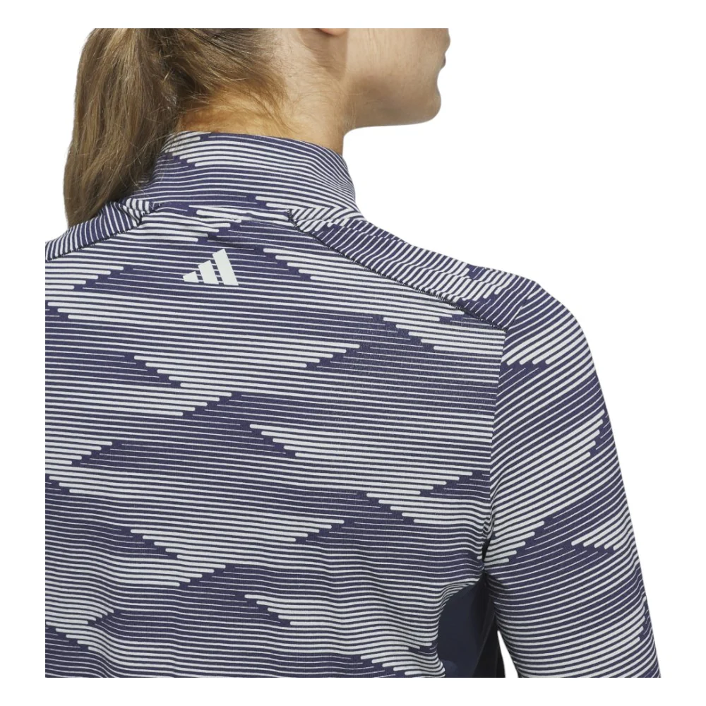 adidas Ladies Ultimate365 Printed Quarter-Zip Mock Golf Polo Shirt IM7886 - Image 5
