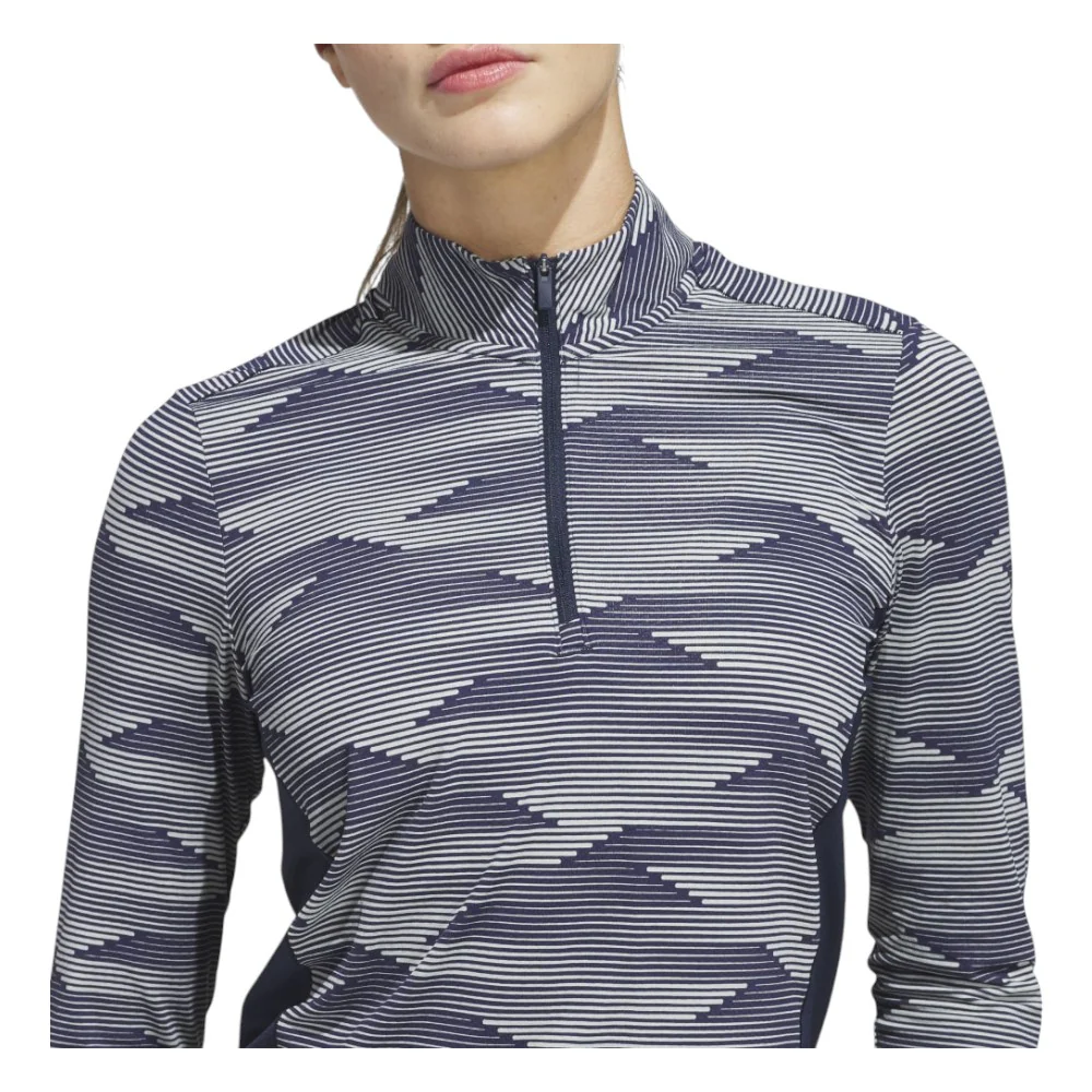 adidas Ladies Ultimate365 Printed Quarter-Zip Mock Golf Polo Shirt IM7886 - Image 6