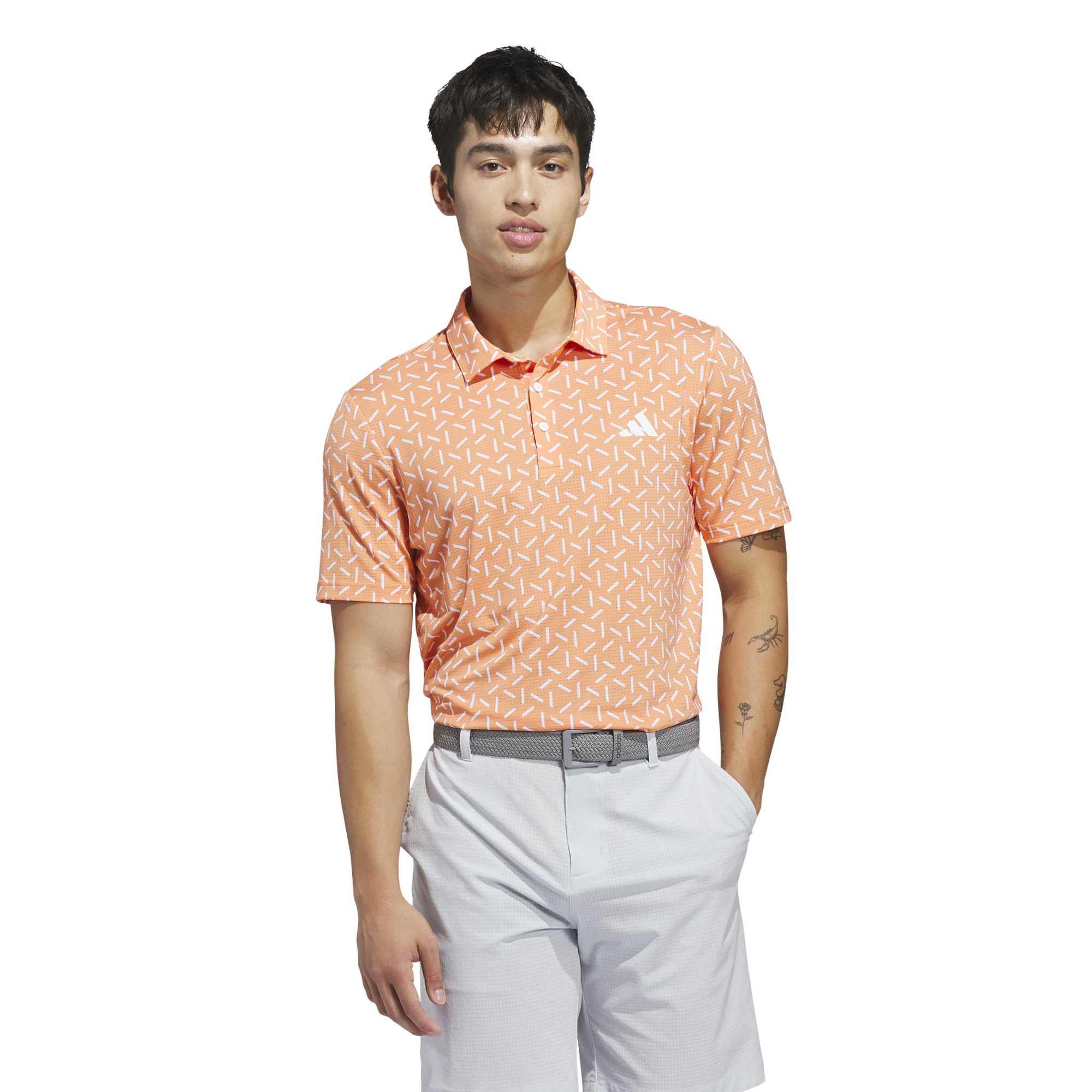 adidas Ultimate365 Mesh Print Golf Polo Shirt KE7705 - Image 2