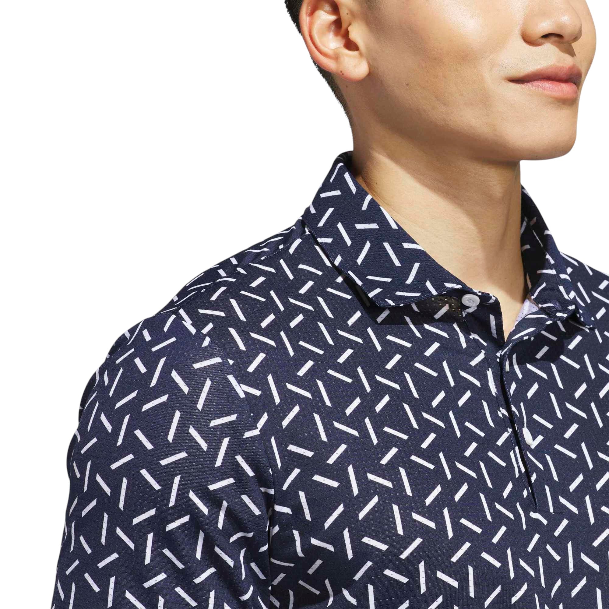 adidas Ultimate365 Mesh Print Golf Polo Shirt KE7707 - Image 5