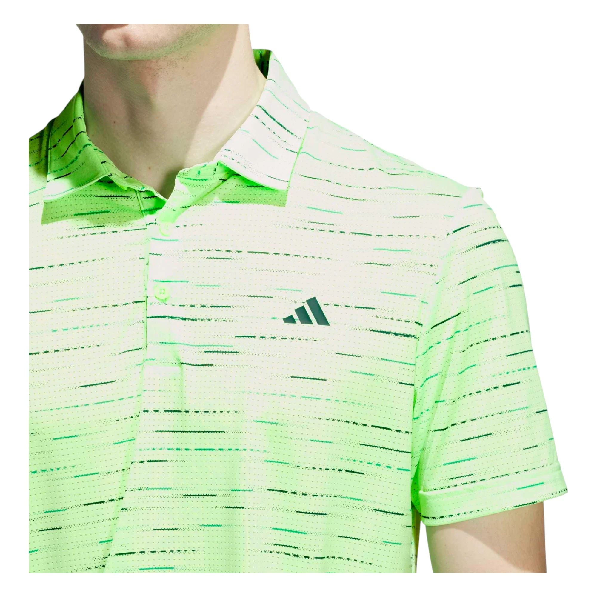 adidas Ultimate365 Mesh Stripe Print Golf Polo Shirt KA7907 - Image 5