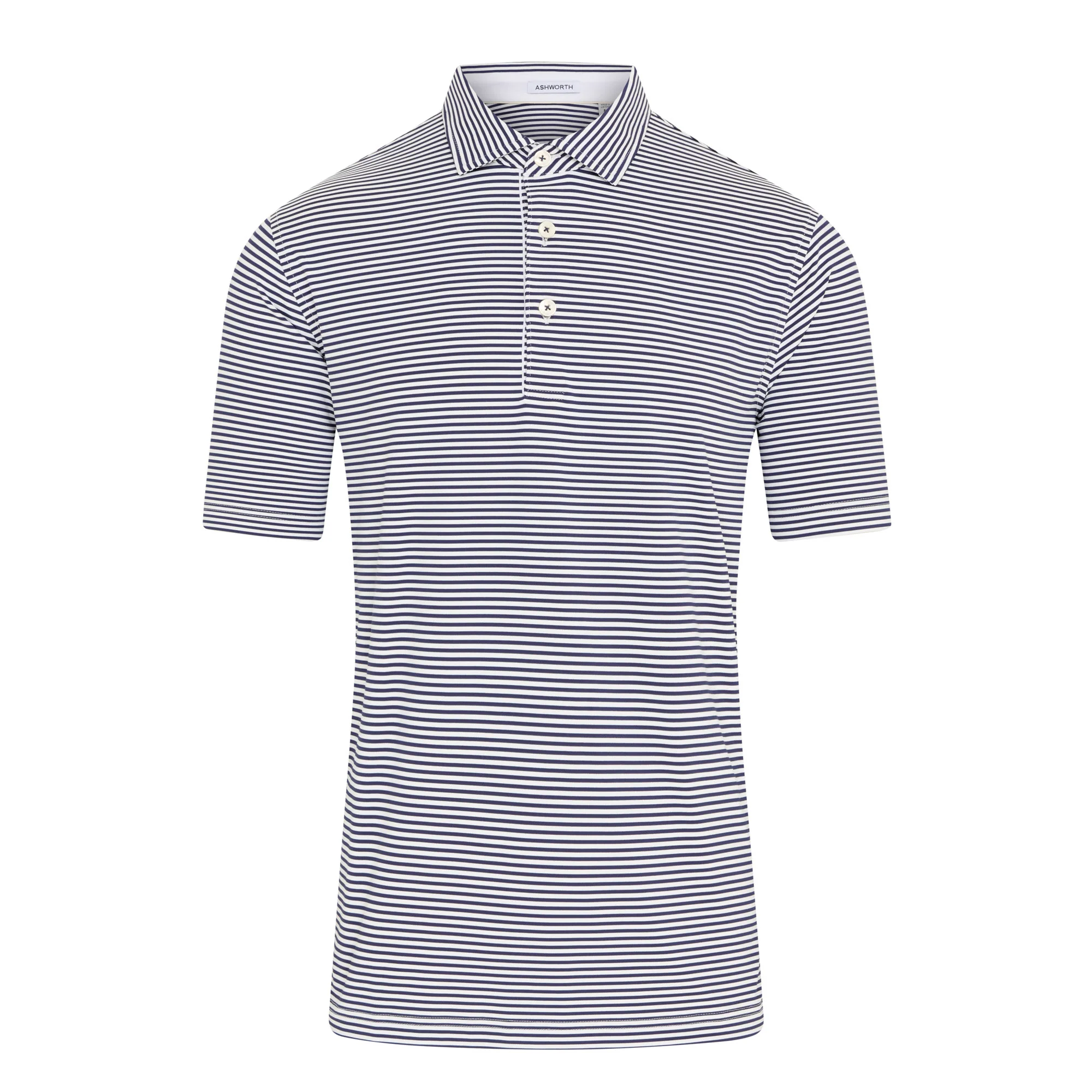 Ashworth Striped Tech Jersey Golf Polo Shirt AM1011