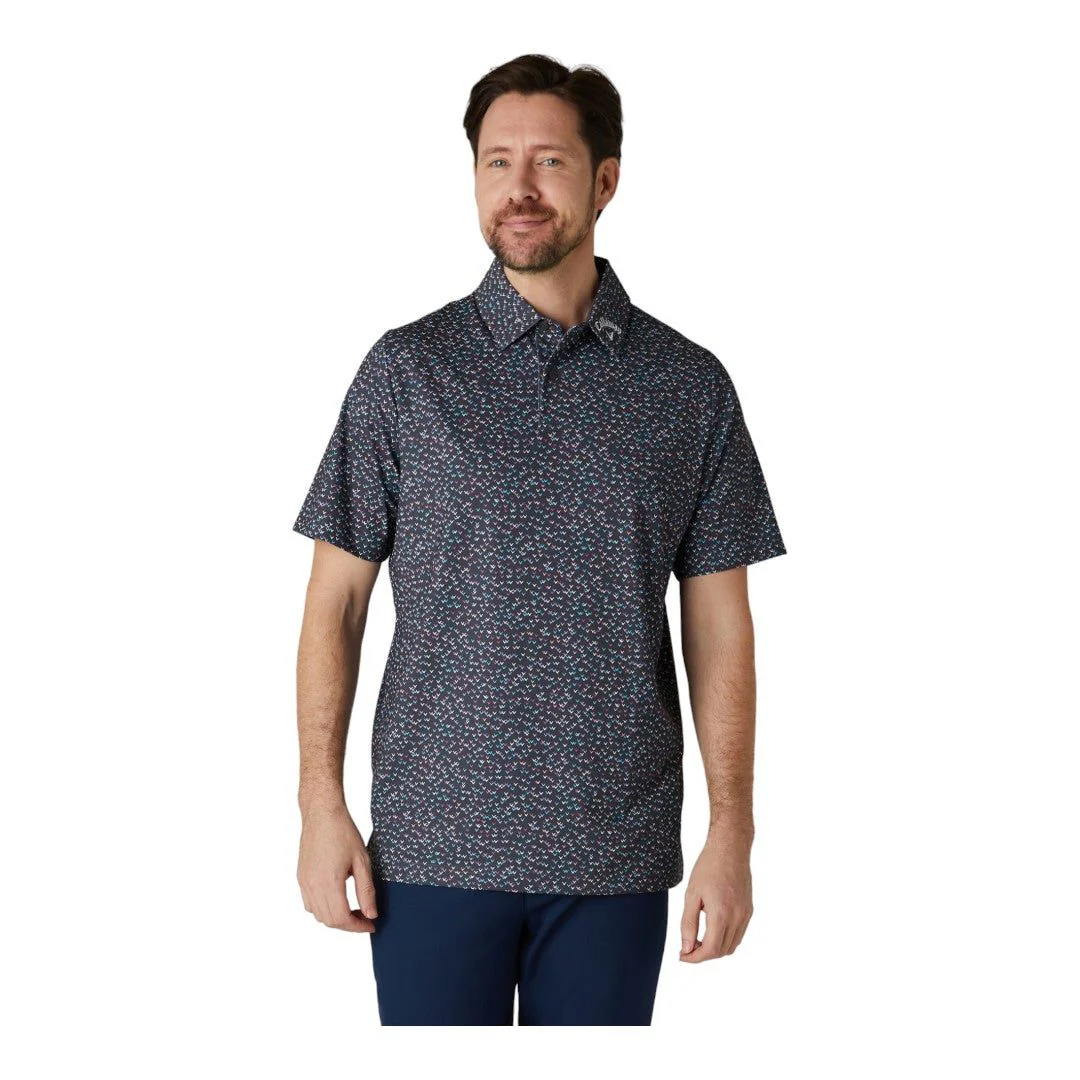 Callaway All Over Chev Confetti Print Golf Polo Shirt CGKSE0A3 - Image 3