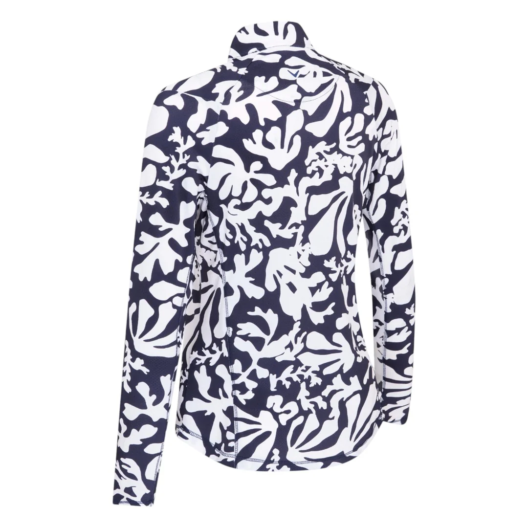 Callaway Ladies Abstract Floral Sun Protection Golf Top CGKSF400 - Image 2