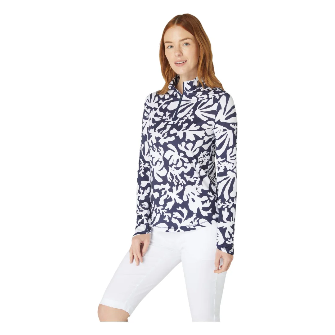 Callaway Ladies Abstract Floral Sun Protection Golf Top CGKSF400 - Image 3
