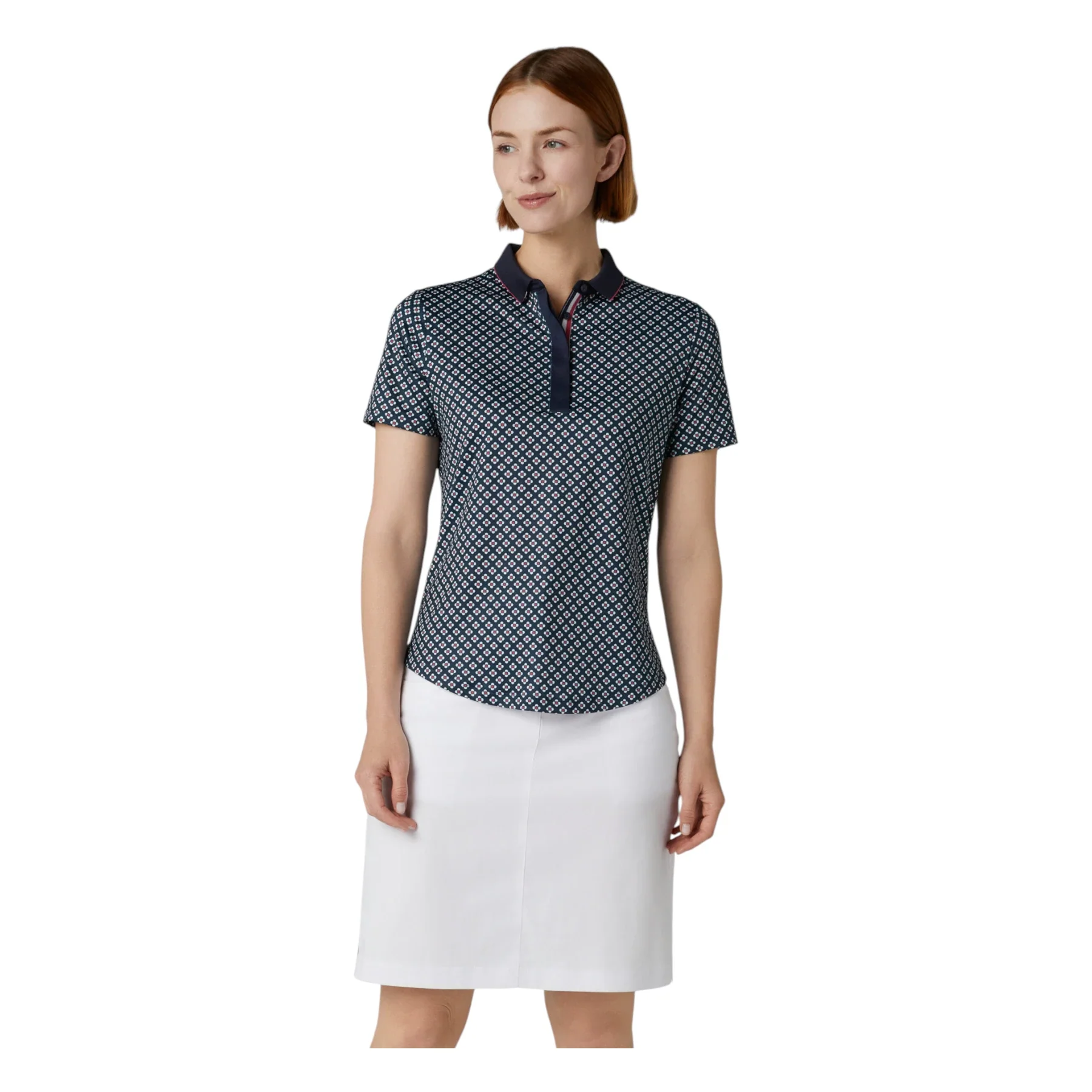 Callaway Ladies Mini Geo Floral SS Golf Polo Shirt CGKFF0J3 - Image 5