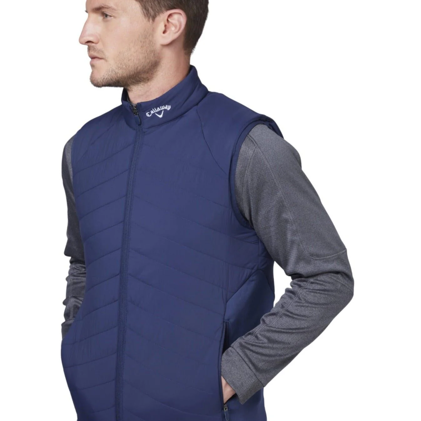 Callaway Mens Full Zip PrimaLoft Quilted Golf Vest CGRFB044 - Image 4