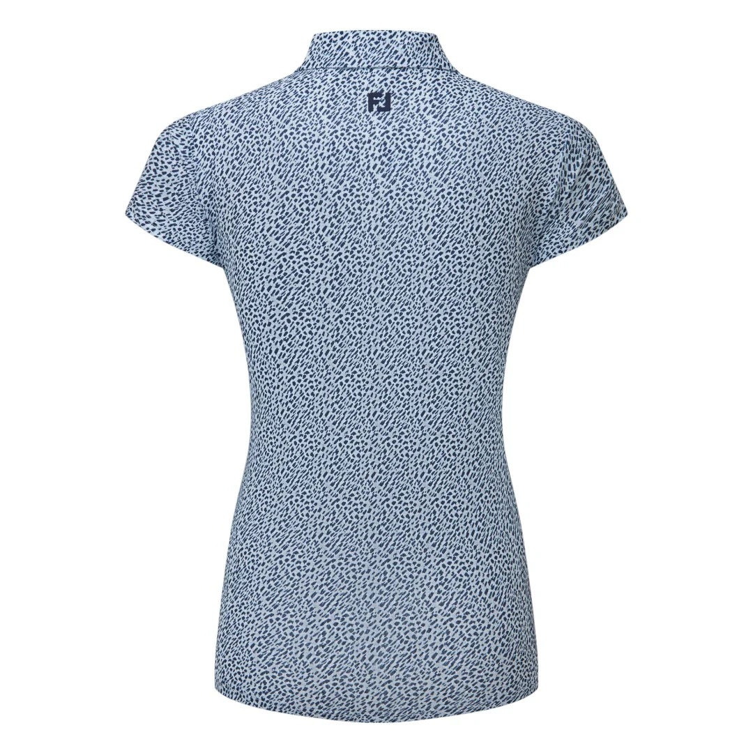 FootJoy Animal Print Cap Sleeve Lisle Golf Polo Shirt 34167 - Image 2