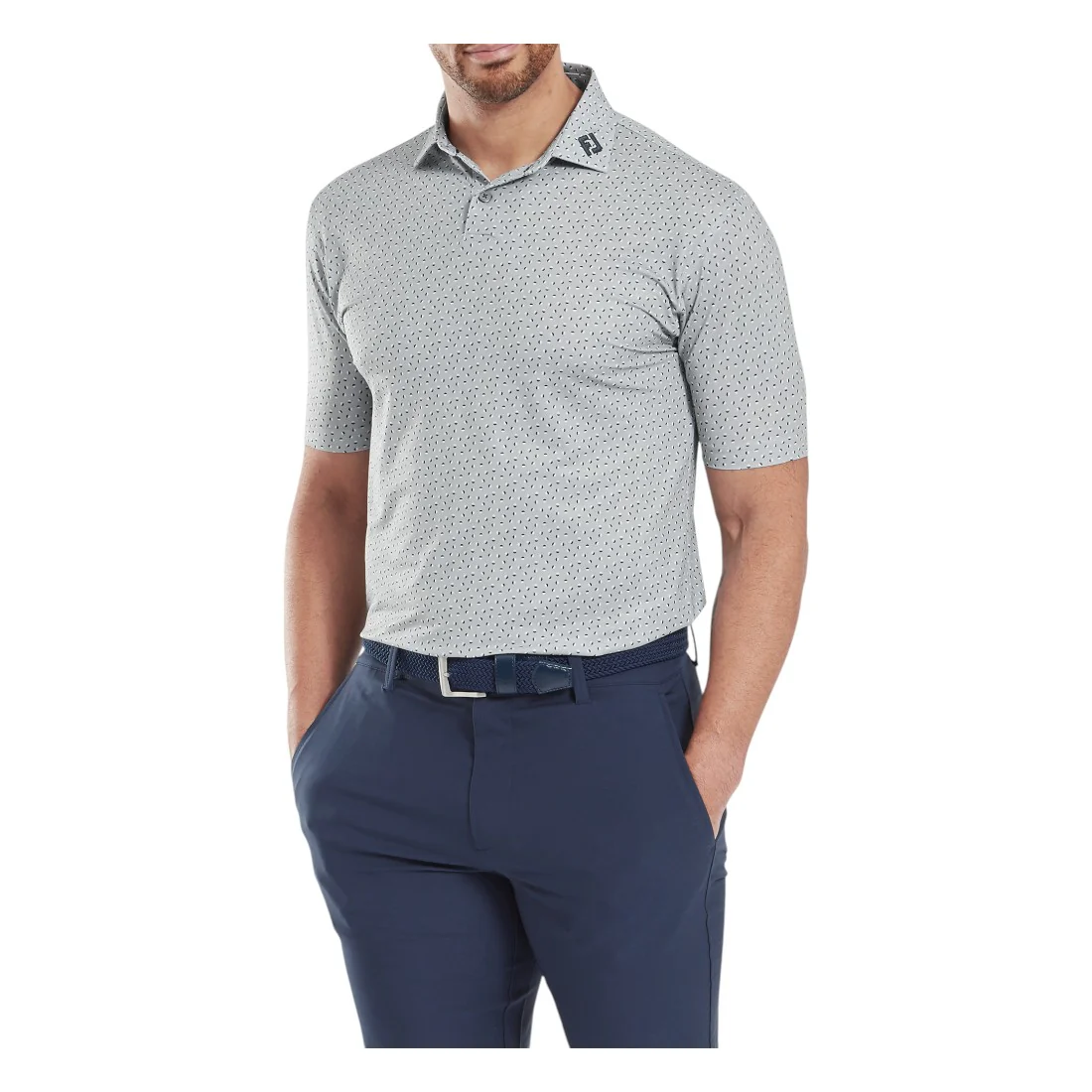 FootJoy Bounce Print Pique Golf Polo Shirt 34039 - Image 3