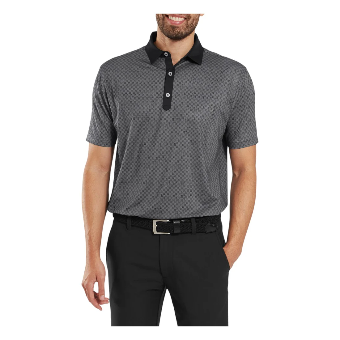 FootJoy Checker Print Lisle Golf Polo Shirt 34017 - Image 3