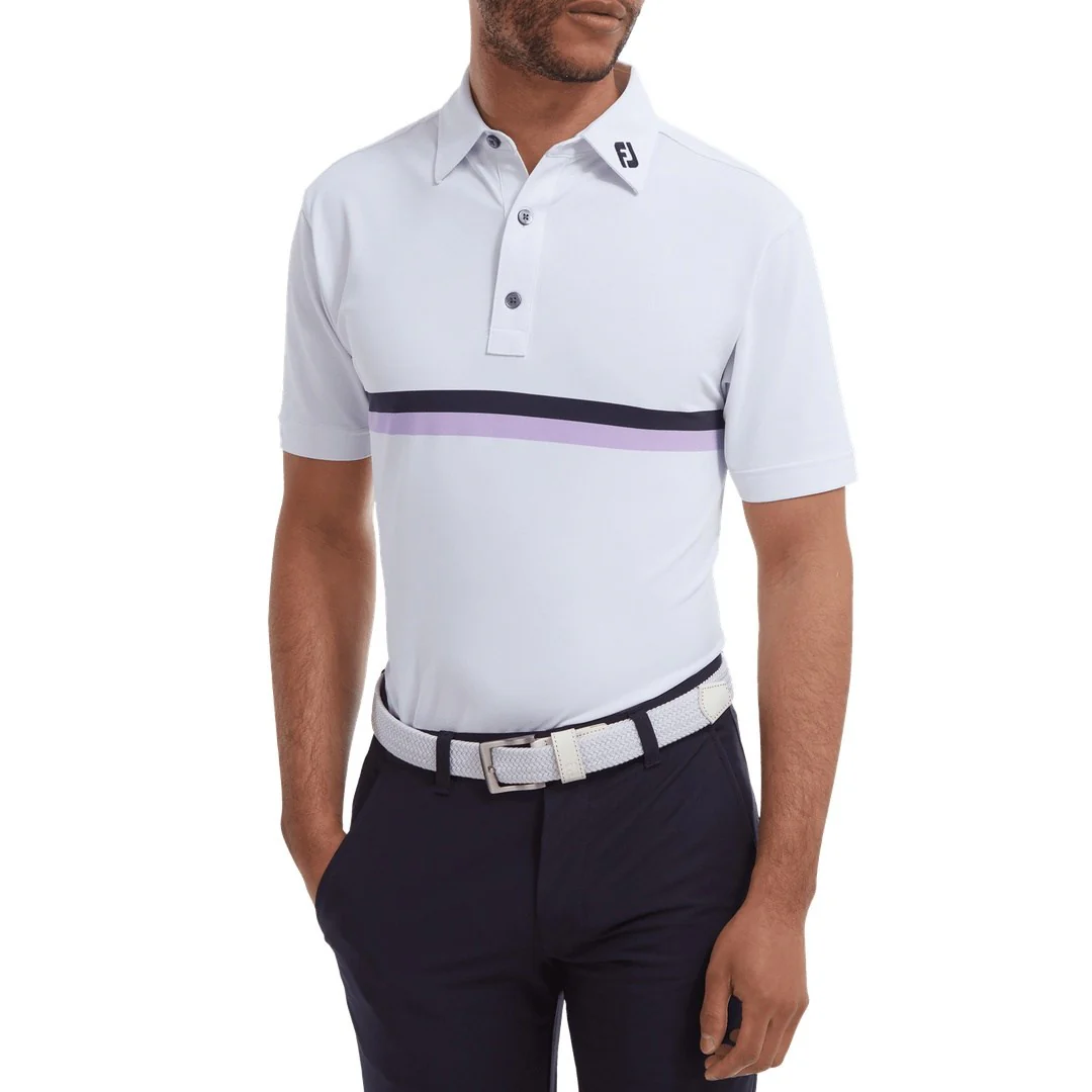 FootJoy Double Chest Band Pique Golf Polo Shirt 88389 - Image 3