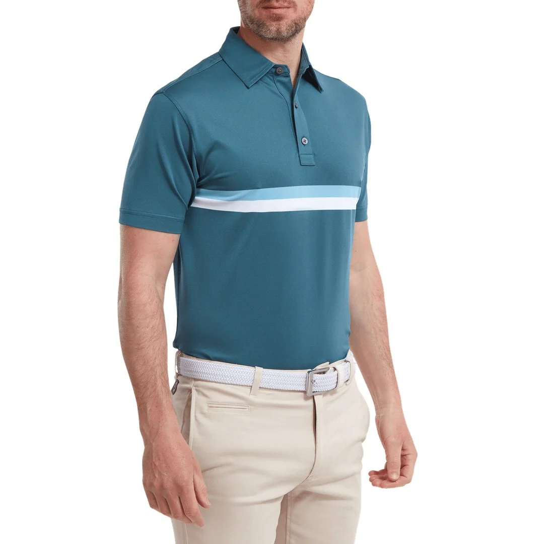 FootJoy Double Chest Band Pique Golf Polo Shirt 88391 - Image 3