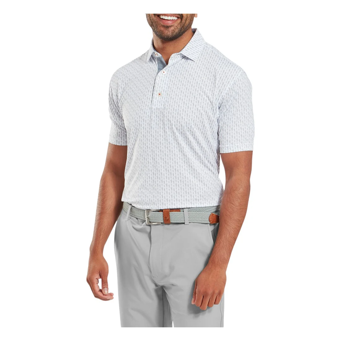 FootJoy Figure Print Lisle Golf Polo Shirt 34054 - Image 3