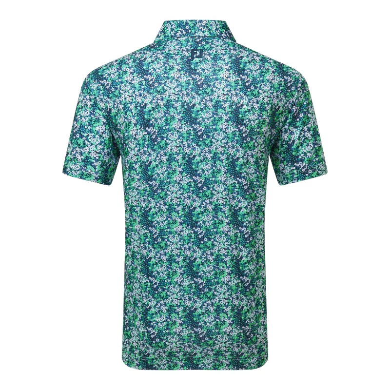 FootJoy Garden Print Lisle Golf Polo Shirt 37795 - Image 2