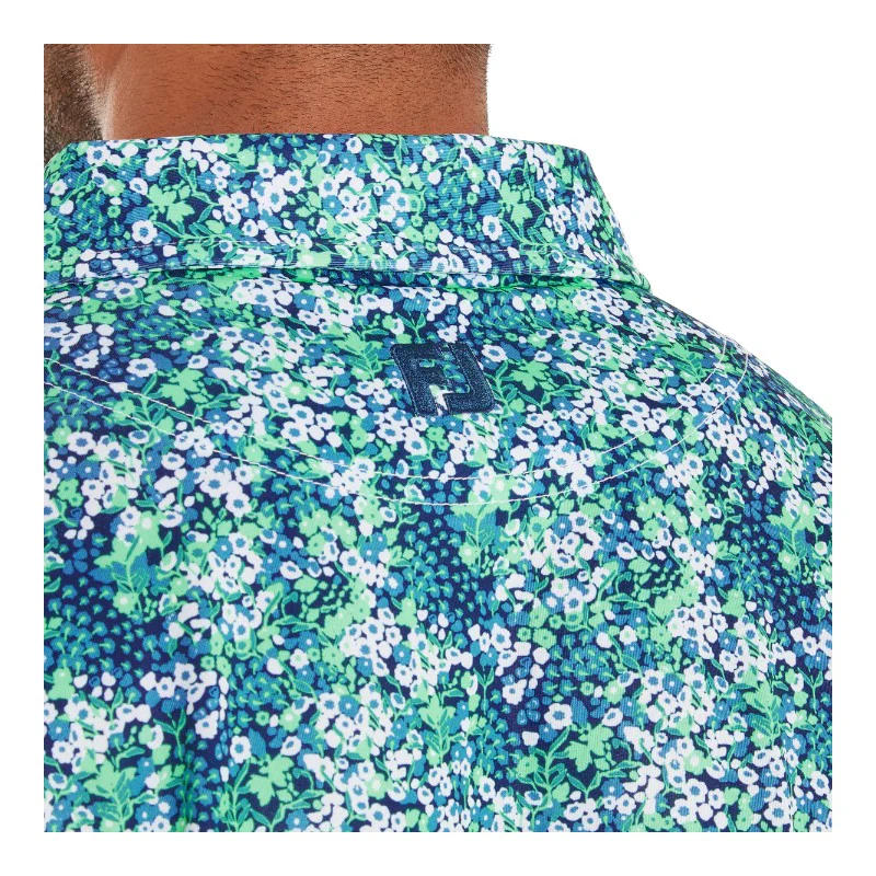 FootJoy Garden Print Lisle Golf Polo Shirt 37795 - Image 5