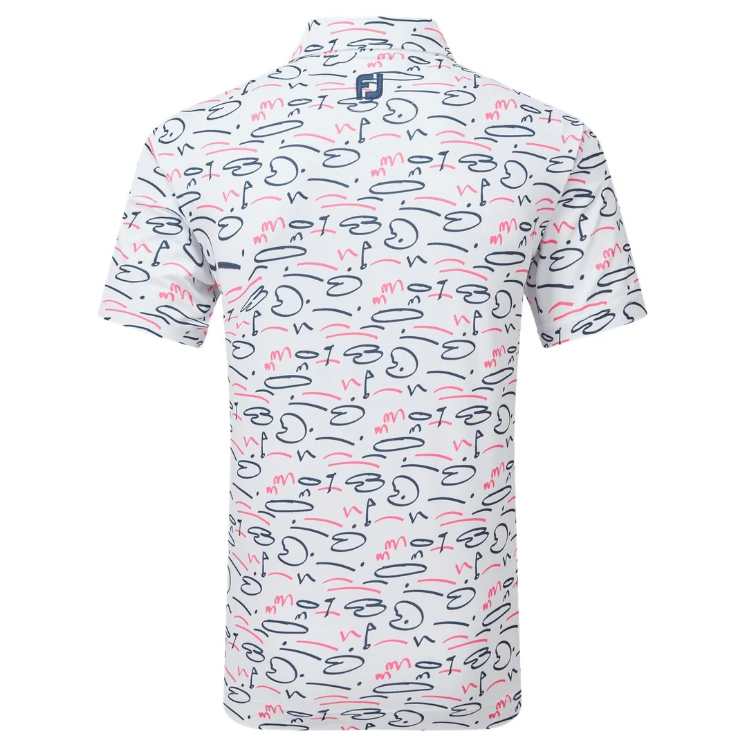 FootJoy Golf Course Doodle Pique Golf Polo Shirt 81582 - Image 4