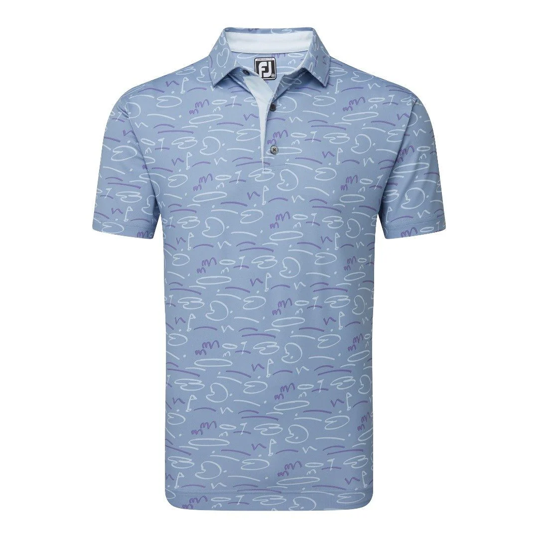 FootJoy Golf Course Doodle Pique Golf Polo Shirt 81583