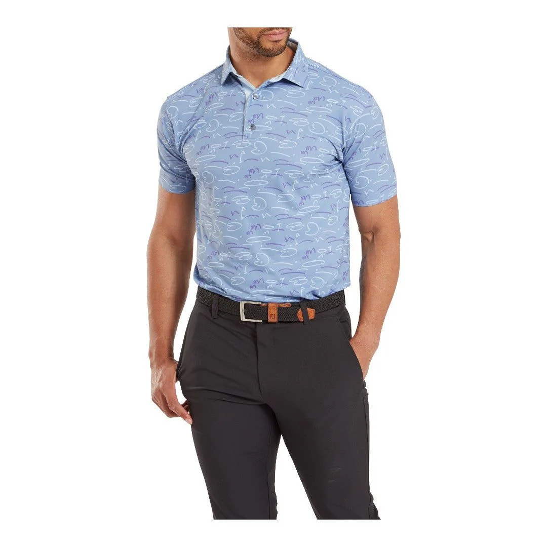 FootJoy Golf Course Doodle Pique Golf Polo Shirt 81583 - Image 2