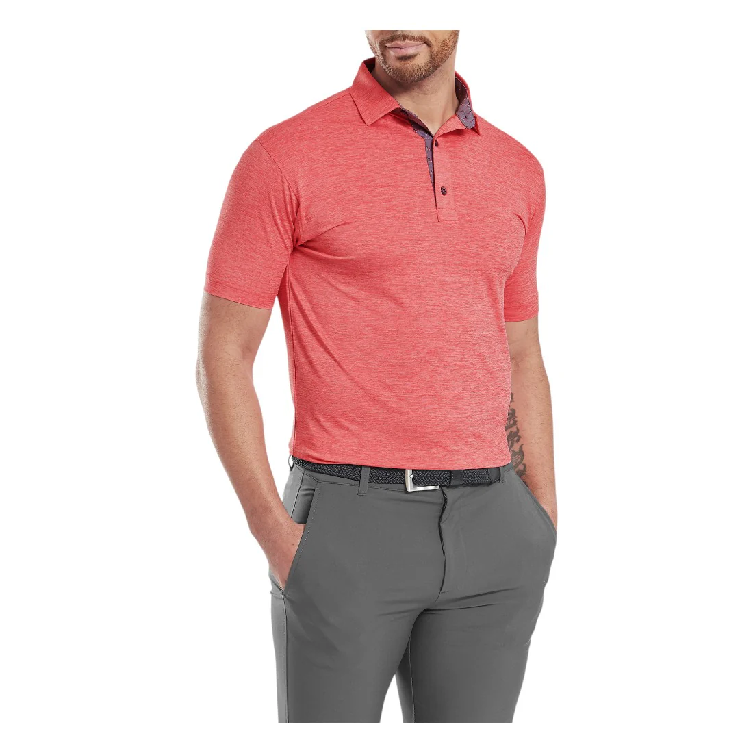 FootJoy Heather Lisle with Trim Golf Polo Shirt 34071 - Image 2