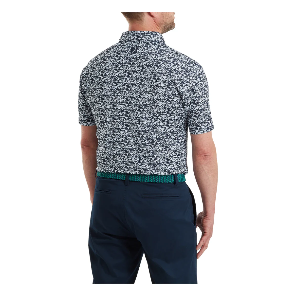 Footjoy Hidden Palm Print Lisle Golf Polo Shirt 39242 - Image 4