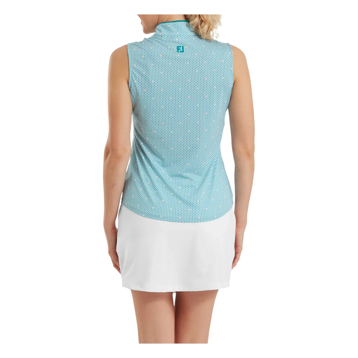 FootJoy Ladies Zip Tank Print Golf Polo Shirt 39364 - Image 3