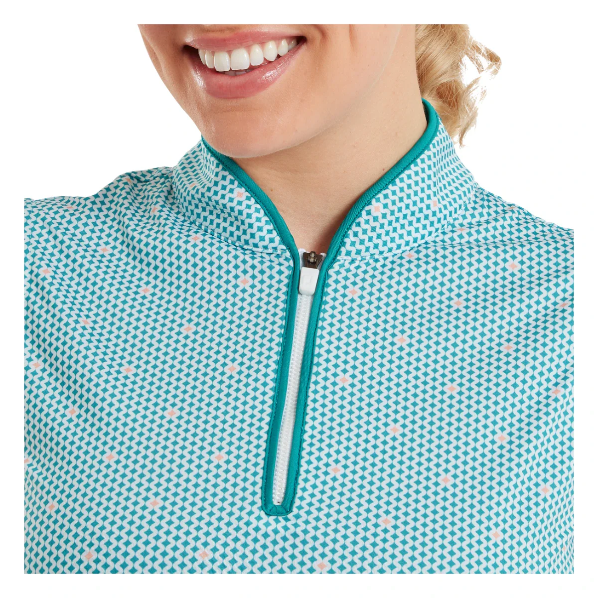 FootJoy Ladies Zip Tank Print Golf Polo Shirt 39364 - Image 5