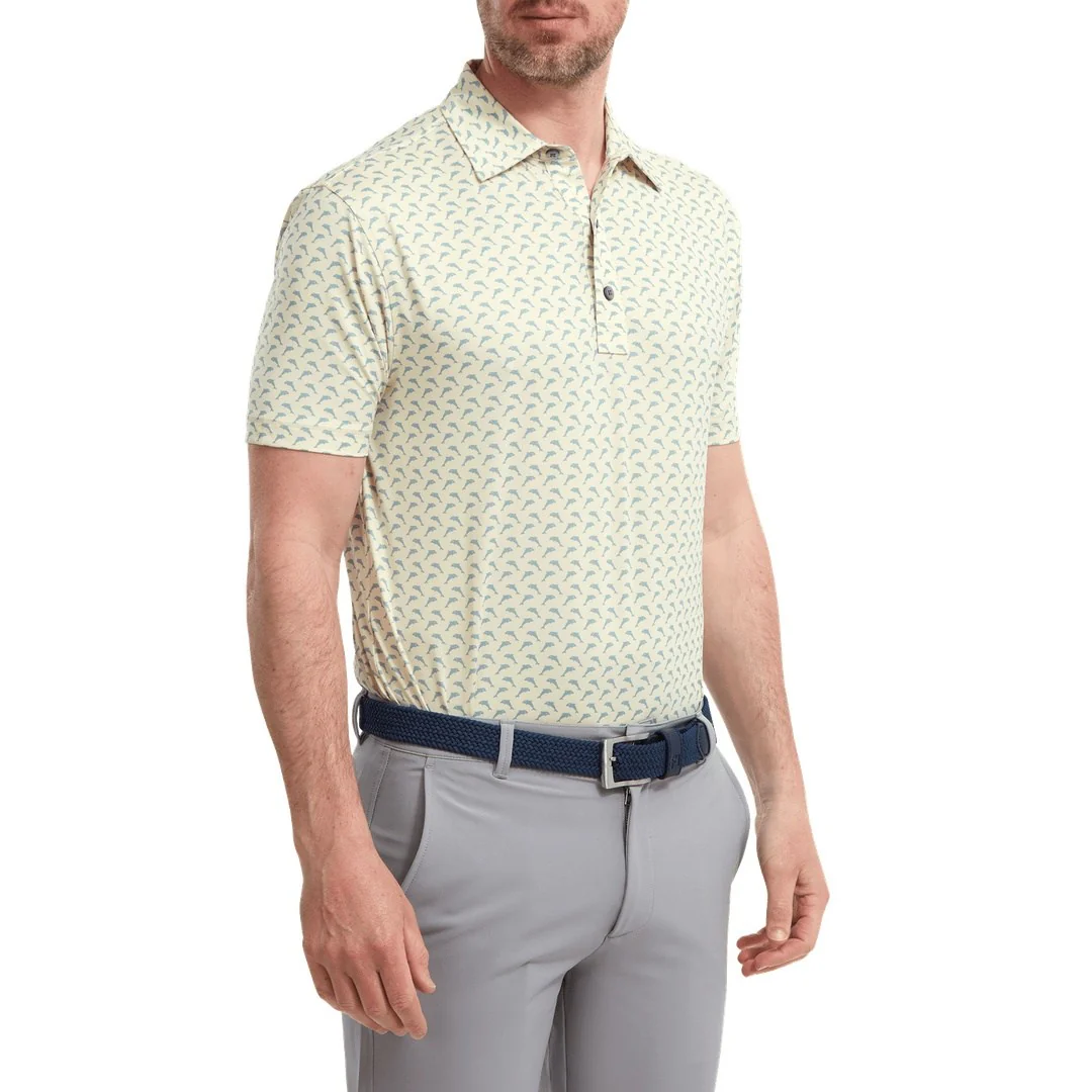 FootJoy Leaping Dolphins Print Lisle Golf Shirt 88354 - Image 3