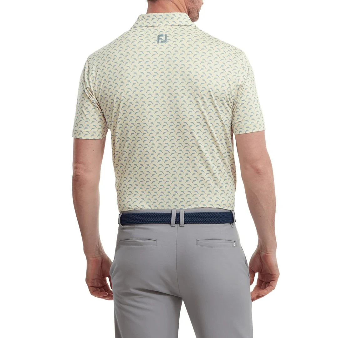 FootJoy Leaping Dolphins Print Lisle Golf Shirt 88354 - Image 4